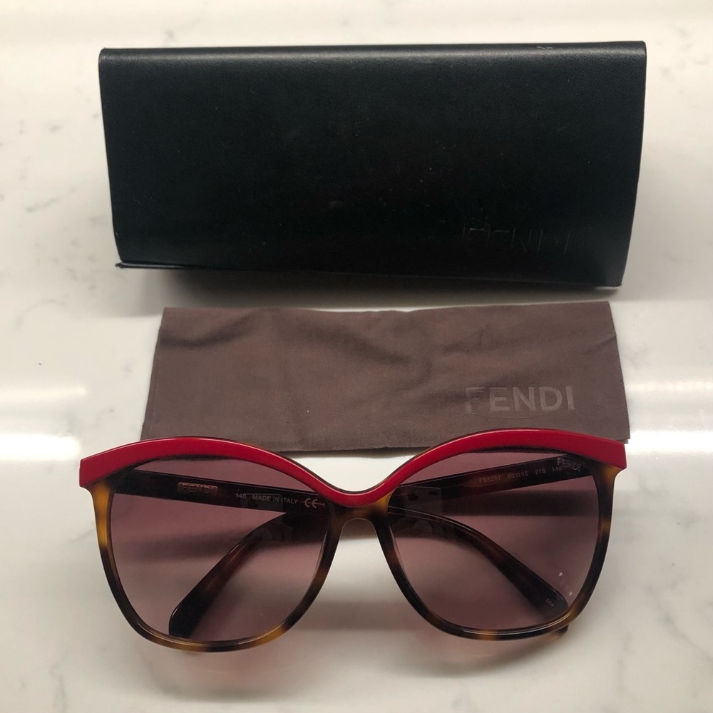 Red and Tortoise Fendi Sunglasses